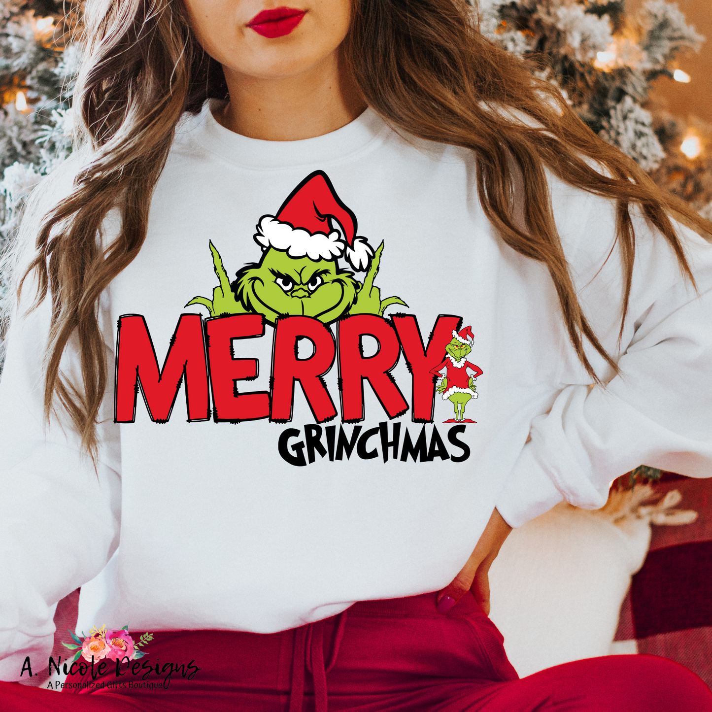 Merry Grinchmas Middle Finger DTF