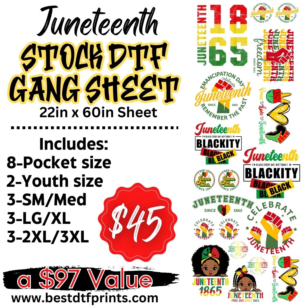 Juneteenth Stock DTF Gang Sheet