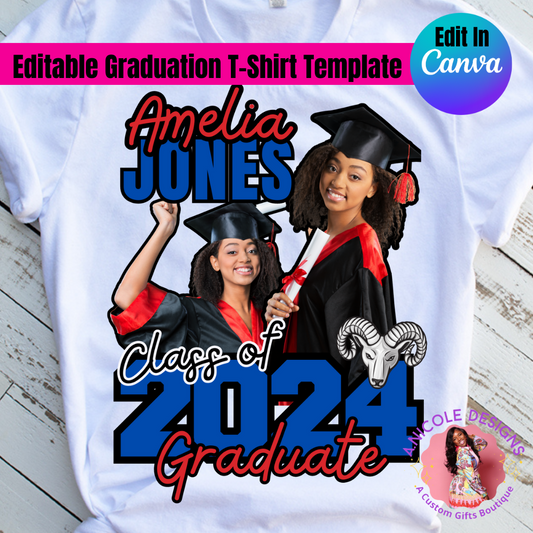 Editable Graduation T-Shirt Template #1