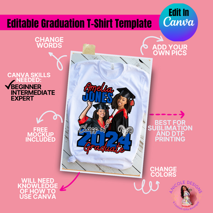 Editable Graduation T-Shirt Template #1