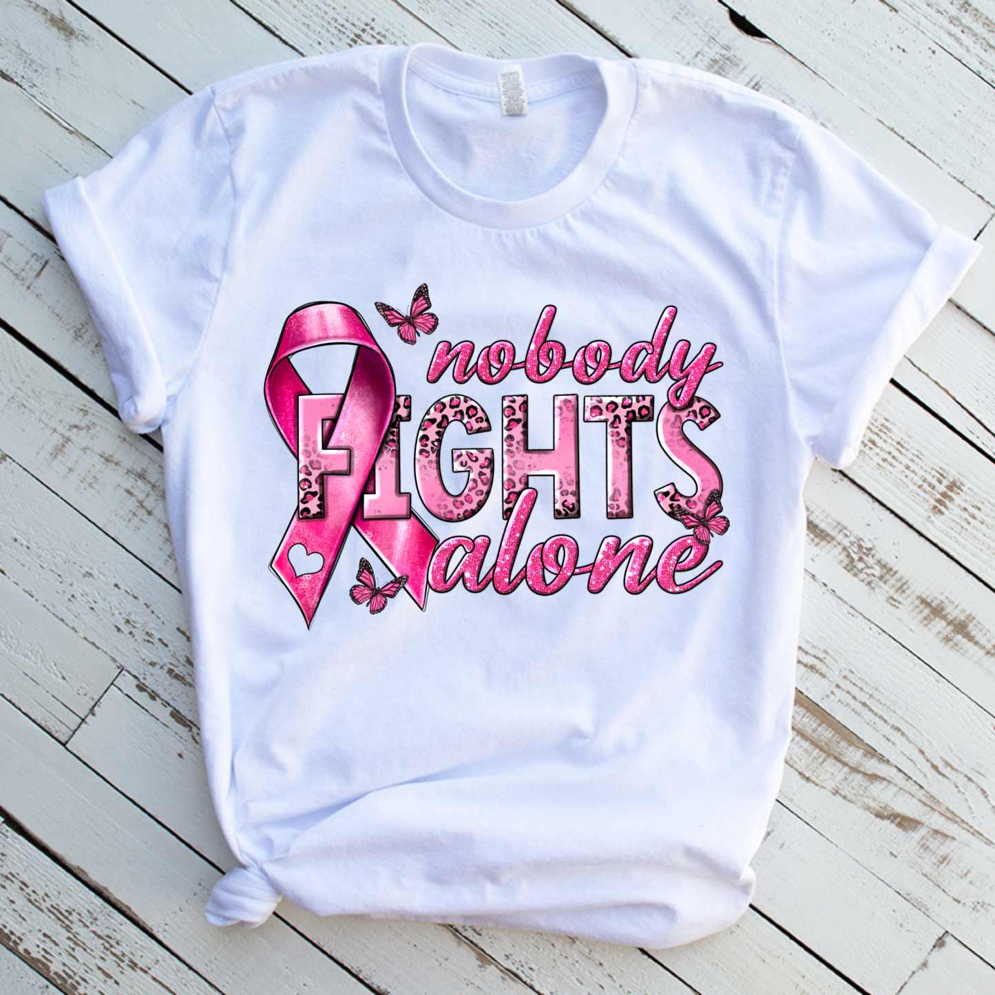 Nobody Fights Alone Breast Cancer DTF