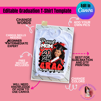 Editable Graduation T-Shirt Template #2