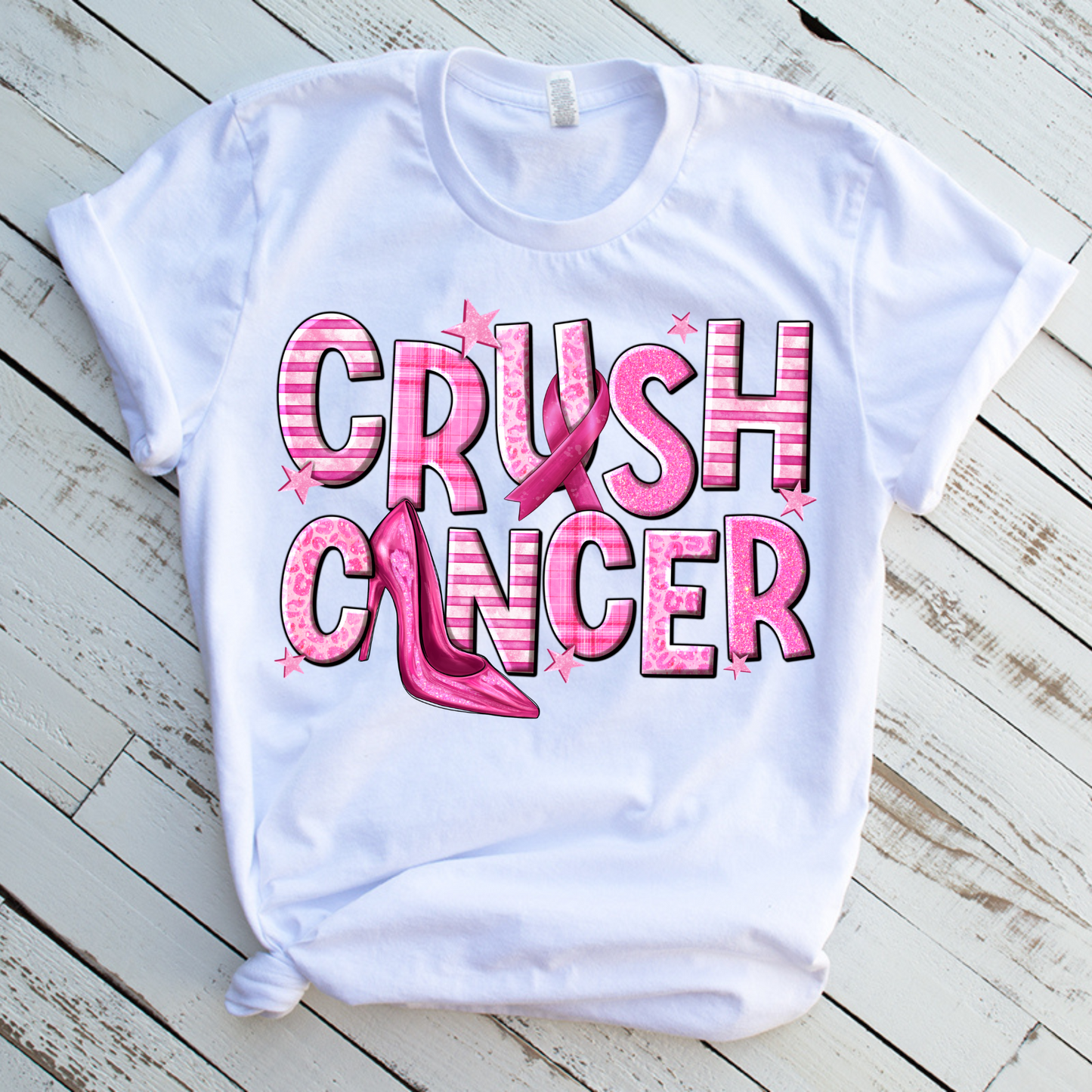 Crush Cancer w/Heel Breast Cancer DTF