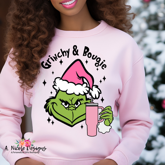 Pink Grinchy and Bougie DTF