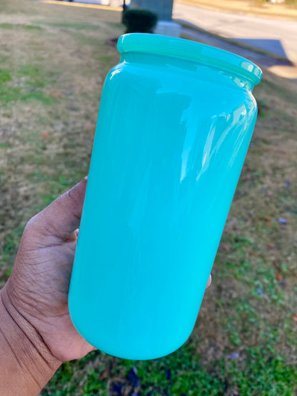 16oz Solid Color Glass Can