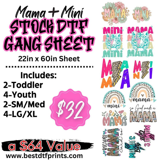 Mama + Mini Stock DTF Gang Sheet