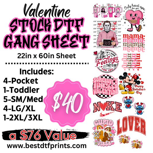 Valentine Stock DTF Gang Sheet