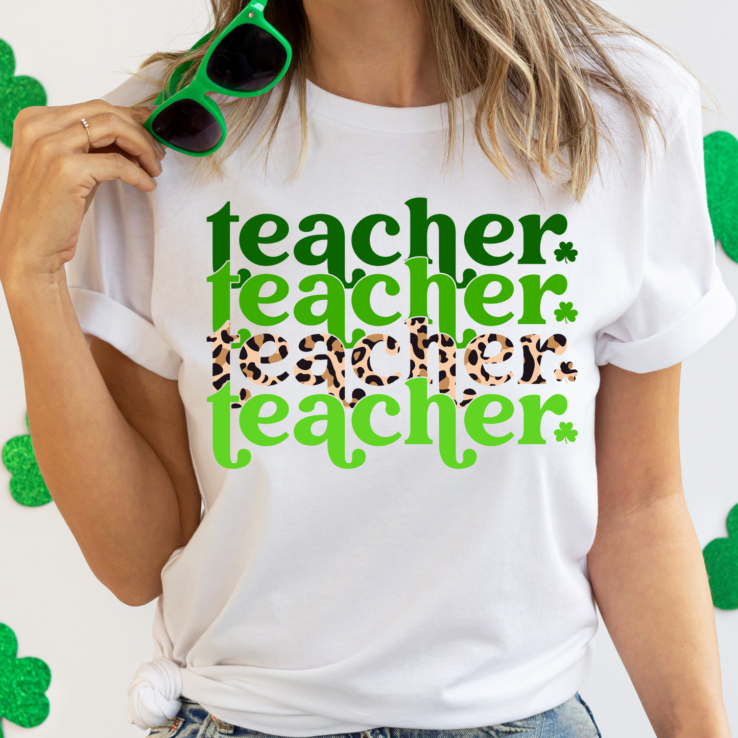 Teacher Stacked St. Patrick's Day DTF