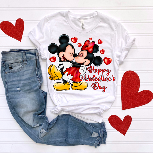 Mickey and Minnie Happy Valentine's Day DTF