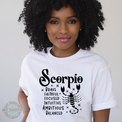 Scorpio Zodiac Screen Print Transfer