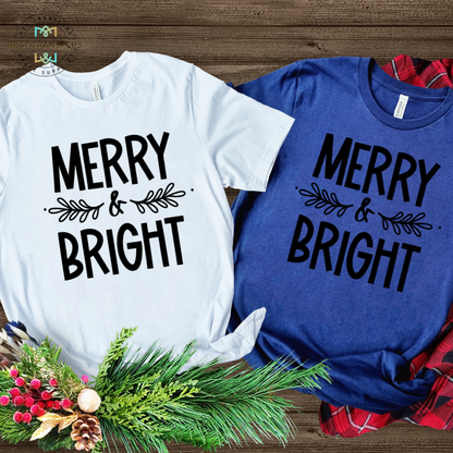 Merry & Bright Screen Print Transfer