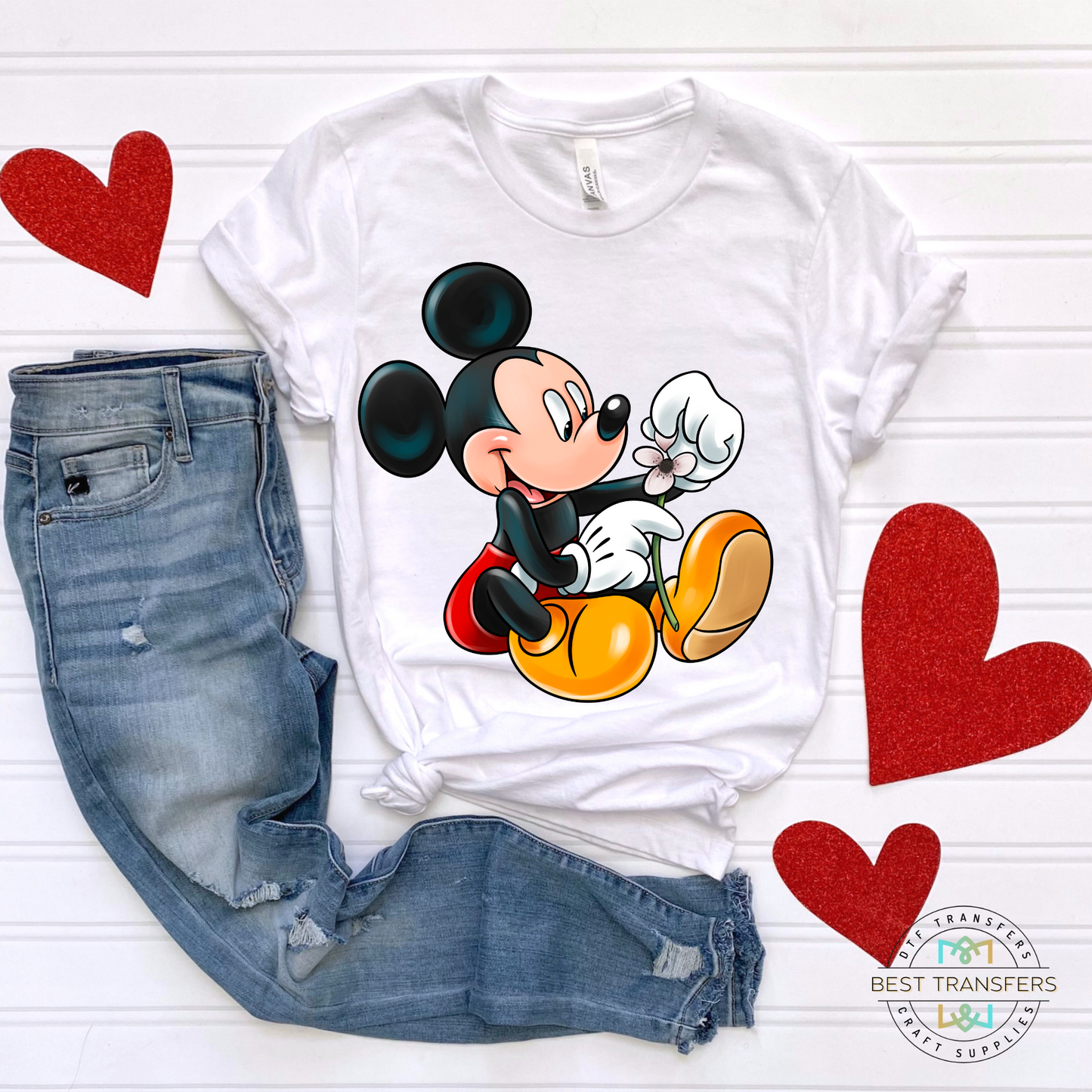 Mickey w/ Flower Valentine's Day DTF
