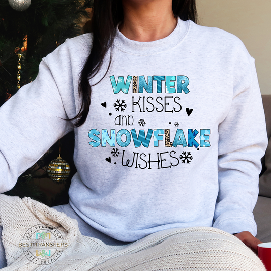 Winter Kisses and Snowflake Wishes DTF