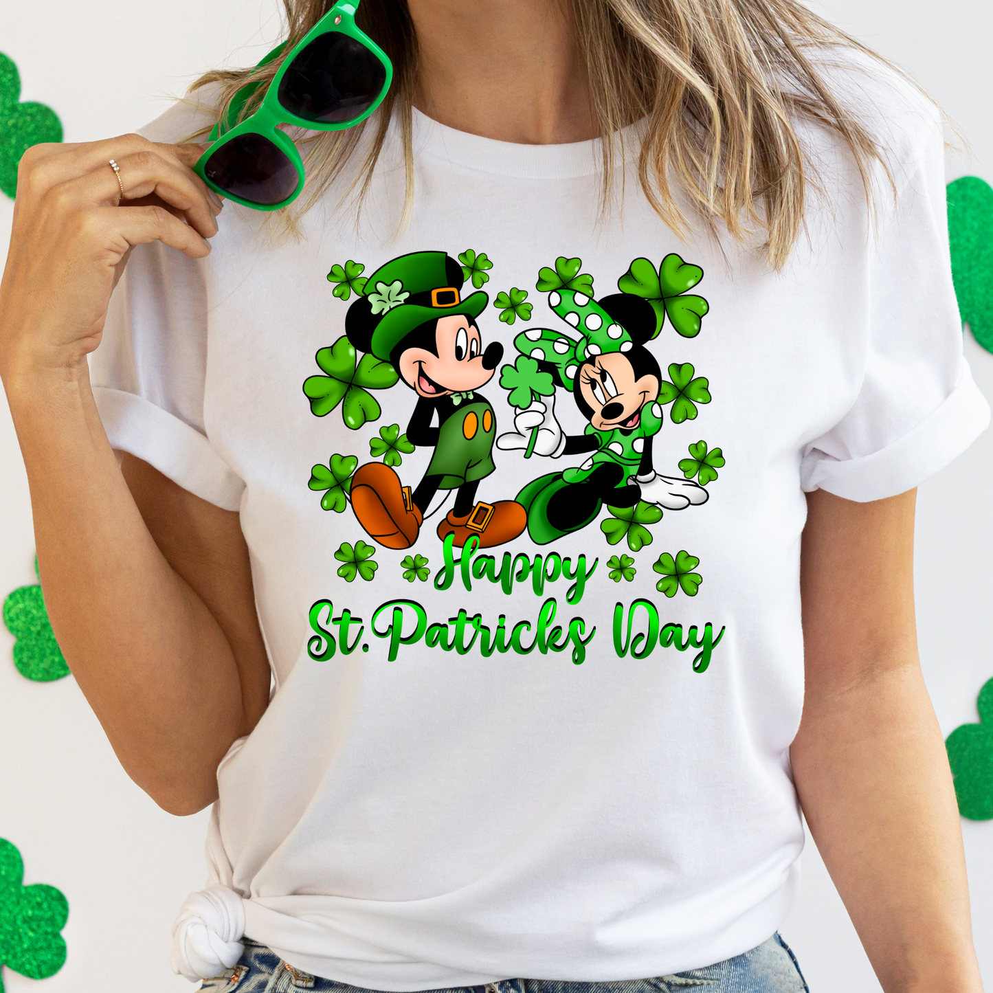 Mouse Clovers Happy St. Patrick's Day DTF