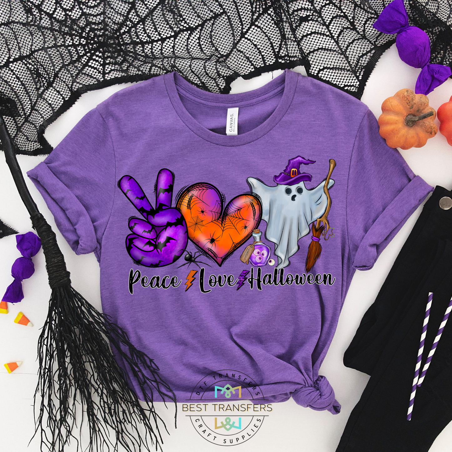 Peace, Love, Halloween DTF
