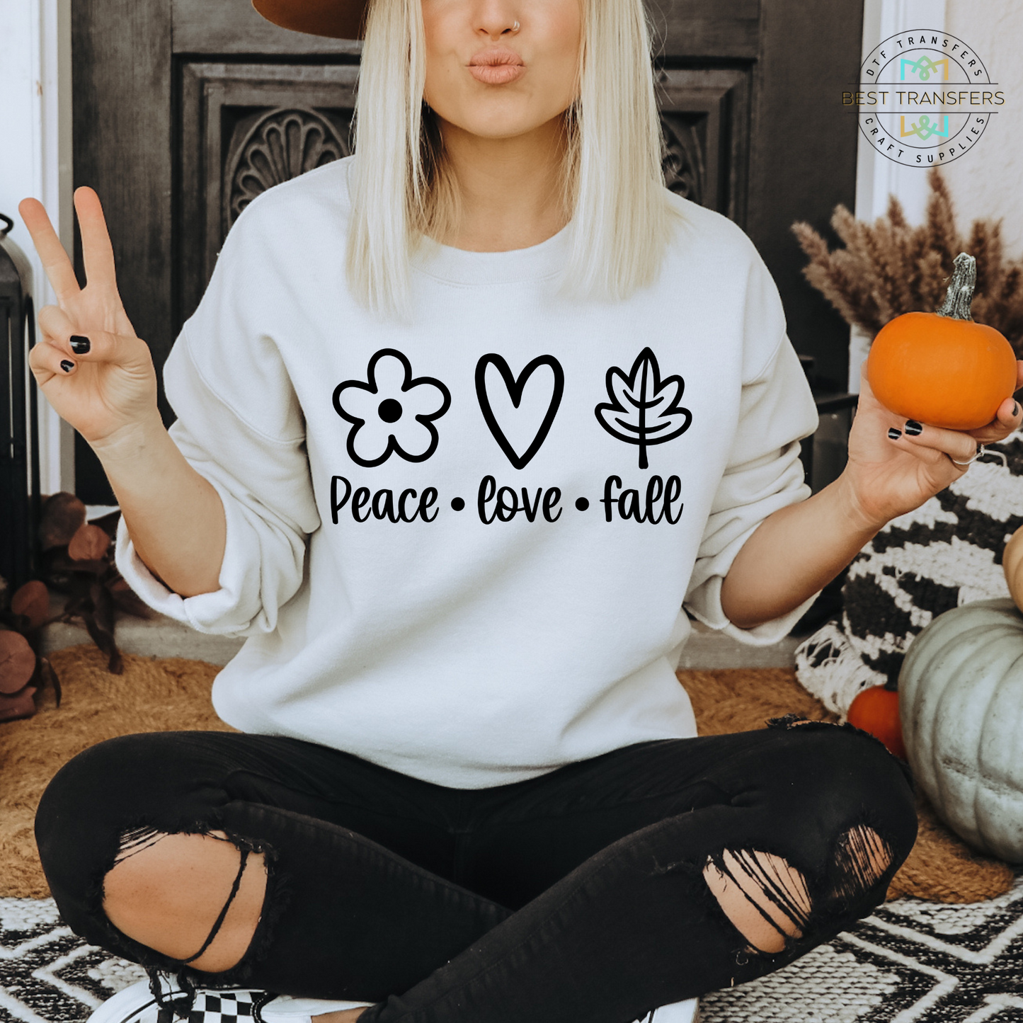 Peace. Love. Fall Screen Print Transfer