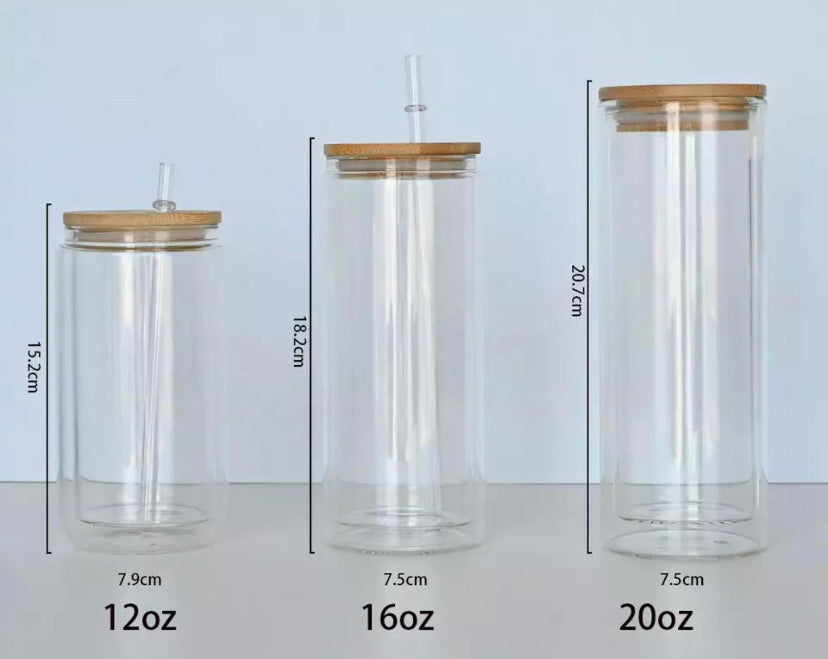 20 oz Snow Globe Sublimation Glass cans